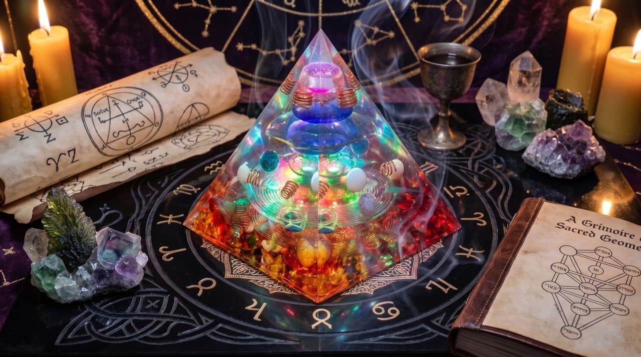 Orgonite Pyramide 7 Chakras en Résine